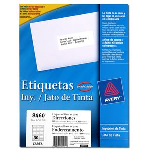 ETIQUETA AVERY INKJET 3,4x10,2 x 1400