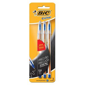 BOLIGRAFO BIC CRISTAL PRECISION FINA 0,8mm.AZUL x 3 BC