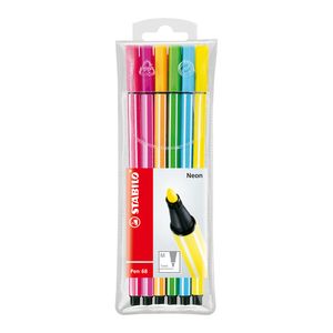 MARCADOR STABILO PEN 68 NEON WALLET x 6