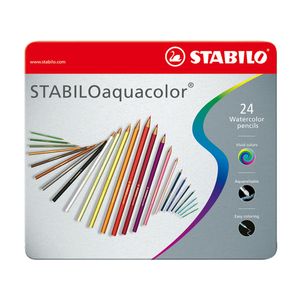LAPICES STABILO AQUACOLOR LATA x 24 LARGOS