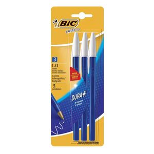 BOLIGRAFO BIC OPACO DURA + 1mm.AZUL x 3
