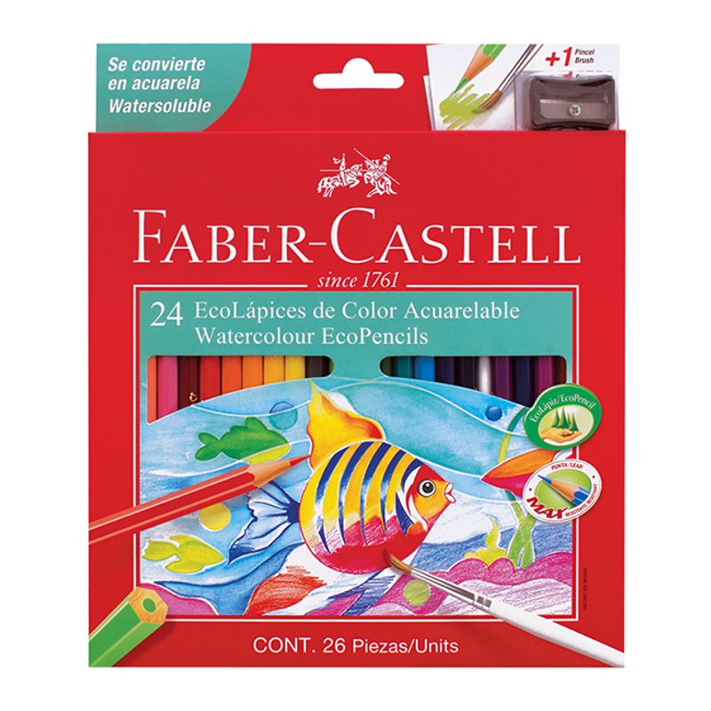 24 Lápices de Color Largos Hexagonales Faber Castell