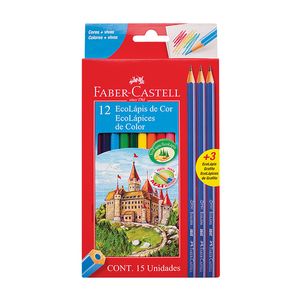 LAPICES FABER CASTELL x 12 LARGOS + 3 LAPICES