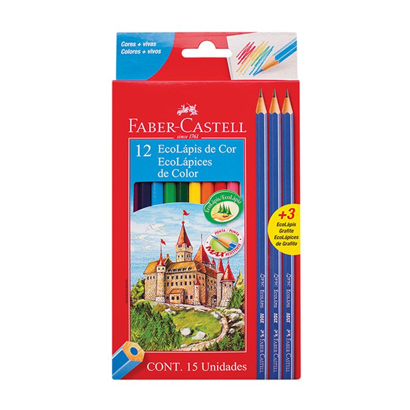 Lapices De Color Faber Castell Largos X 12 Colores + Accesorios