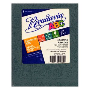 CUAD.T/DURA RIVADAVIA ABC 19x23,5 VERDE x 50 RAY.