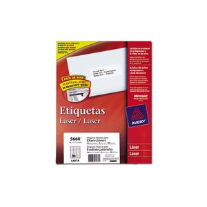 ETIQUETA AVERY LASER TRANSPARENTE 2,5x6,7 x 1500 5660
