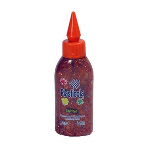 ADHESIVO PLASTICOLA GLITTER x 38grs.NARANJA