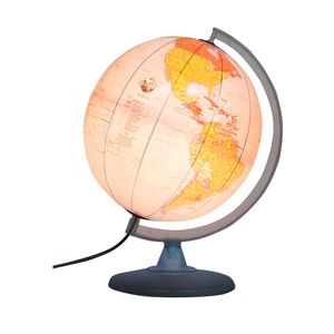 GLOBO TERRAQUEO B/PLASTICO 25CM.C/LUZ FIS-POL.257L