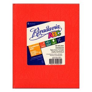 CUAD.T/DURA RIVADAVIA ABC 19x23,5 NARANJA x 50 RAY.
