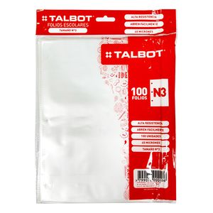 FOLIO ESCOLAR POLIPROPILENO x100u OPP