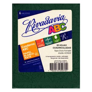 CUAD.T/DURA RIVADAVIA ABC 19x23,5 VERDE x 50 CUAD.