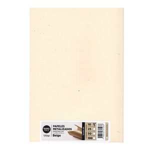 PAPEL PREMIUM METALIC A4 120grs x 10 BEIGE