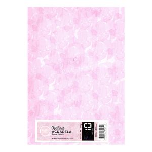 PAPEL TRAMADO ACUARELA A4 180grs x 10 ROSA PETALO