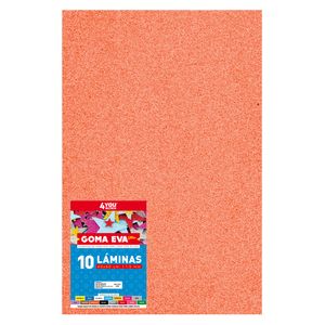 GOMA EVA 40x60 FLUO C/GLITTER ROJA