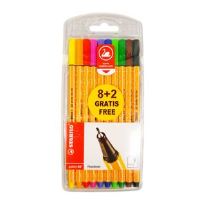MICROFIBRA STABILO POINT 88 x 10 (8 + 2 S/CARGO)