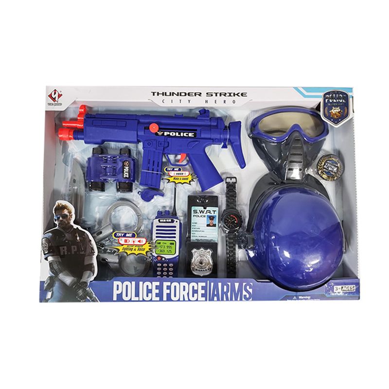 Kit de juego de rol de policía – 15 piezas – Juego de juguetes de policía –  Binoculares de esposas con insignia de pistola – Accesorios de policía