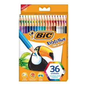 LAPICES BIC EVOLUTION COLORING x 36 LARGOS