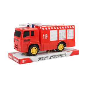 CAMION BOMBERO FIRE STATION FRICCION BURBUJA 25cm.
