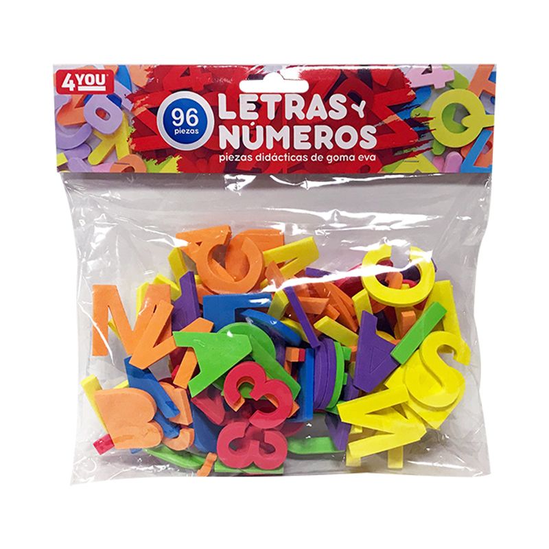 Pegatinas Letras y Números Goma Eva 170ud