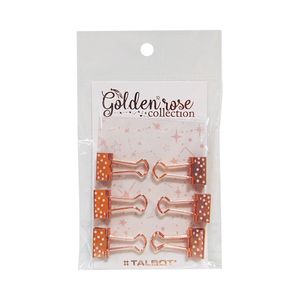 DOBLE CLIP TALBOT GOLDEN ROSE 19mm x 6u. PINTADOS