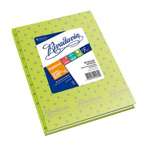 CUAD.T/DURA RIVADAVIA LUNARES VERDE MANZANA GRIS x 50 RAY.