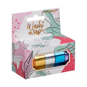 CINTA TALBOT WASHI TAPE 1,5 x 3mts. HANG TAG x 5 METALLIC