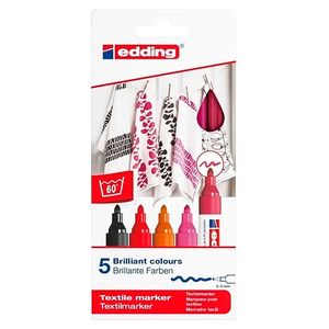 SET MARCADOR EDDING E4500 P/TELA x 5 SURT.CALIDO