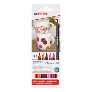 SET MARCADOR EDDING E4200 P/PORCELANA x 6 SURT.CALIDO