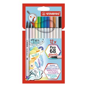 MARCADOR STABILO PEN 68 BRUSH ESTUCHE x 12 CARTON
