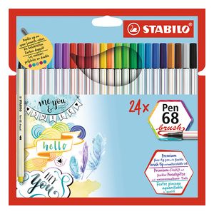 MARCADOR STABILO PEN 68 BRUSH ESTUCHE x 24 CARTON