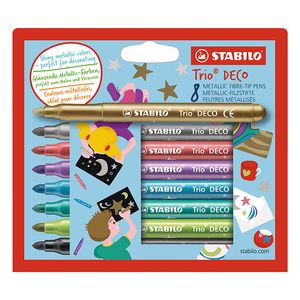 MARCADOR STABILO TRIO DECO METALLIC ESTUCHE x 8 CARTON