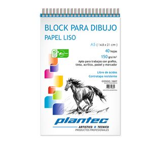 BLOCK PLANTEC DIBUJO LISO C/ESP.A5 150 GRS.x 40 H.