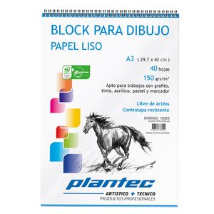BLOCK PLANTEC DIBUJO LISO C/ESP.A3 150 GRS.x 40 H.