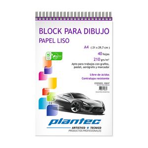 BLOCK PLANTEC DIBUJO LISO C/ESP.A4 210 GRS.x 40 H.