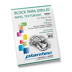 BLOCK PLANTEC DIBUJO TEXTURADO ENCOLADO A5 210 GRS.x 40 H.