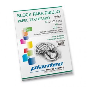 BLOCK PLANTEC DIBUJO TEXTURADO ENCOLADO A4 210 GRS.x 40 H.