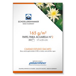 BLOCK PLANTEC DA CAPO ACUARELA ENCOLADO 17x25 165 GRS.x 20 H.