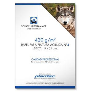 BLOCK PLANTEC ACRILICO ENCOLADO 17x25 420 GRS.x 20 H.