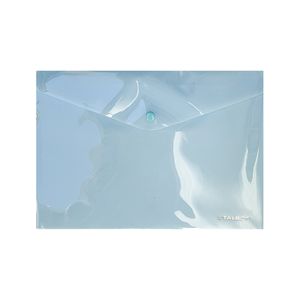 SOBRE PLASTICO TALBOT A4 C/BOTON PASTEL AZUL