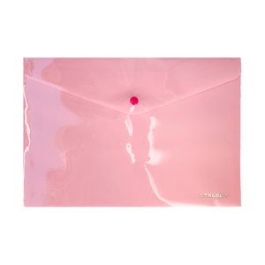 SOBRE PLASTICO TALBOT A4 C/BOTON PASTEL ROSA
