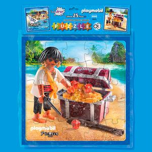 ROMPECABEZAS 32x32 PLAYMOBIL PIRATAS 25 PZAS.