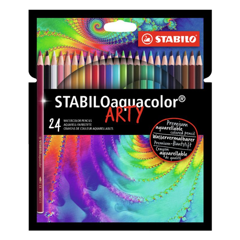 LAPICES STABILO AQUACOLOR ARTY CARTON x 24 LARGOS - Tomy