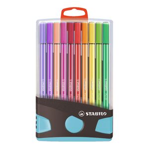 MARCADOR STABILO PEN 68 COLOR PARADE ESTUCHE x 20 CELESTE