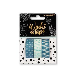 CINTA TALBOT WASHI TAPE 1,5 x 3mts. HANG TAG x 3 BABY BLUE