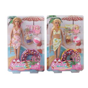 MUÑECA LUCY TEMPORADA DE PILETA CON INFLABLE