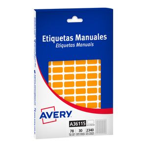 ETIQUETA AVERY 8,1x15,8mm NARANJA FLUO