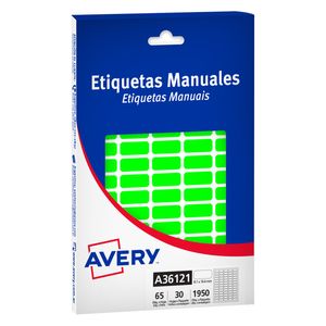 ETIQUETA AVERY 8,1x19,4mm VERDE FLUO