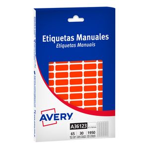 ETIQUETA AVERY 8,1x19,4mm ROJO FLUO