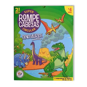 ROMPECABEZAS CIRCULAR DE MADERA DINOS 2 EN 1