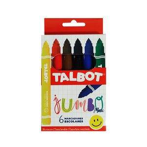 MARCADOR TALBOT JUMBO MAX AL AGUA ESTUCHE x 6 COL.